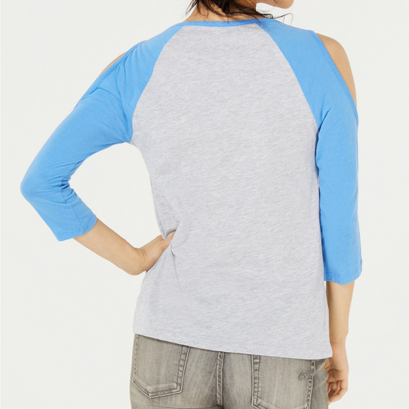 Love Tribe Cold-Shoulder Printed Basebal - Picture 3 of 3